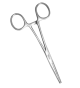 PINZA HALSTEAD RECTA SIN DIENTE 12.5